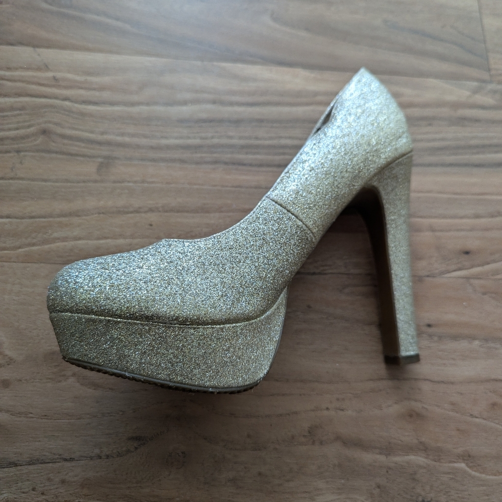 Massimo Gold Glitter Heels